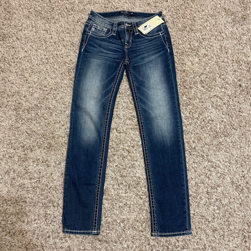 Miss Me Girls Dark Blue Skinny Jeans